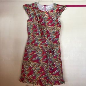 Pink yellow white blue girls dress